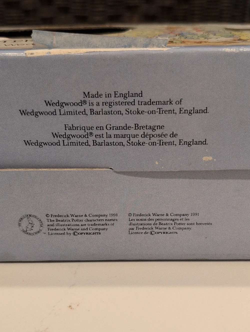 Wedgwood Peter Rabbit Collectible Nursery 3 Piece Porcelain Set Original Box Vtg